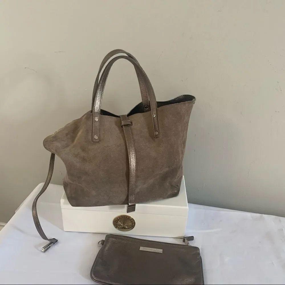 Tiffany & Co. Reversible Pewter Suede/Leather - Picture 6 of 12
